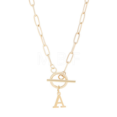 304 Stainless Steel Letter Pendant Necklaces NJEW-LP0001-52A-G-1
