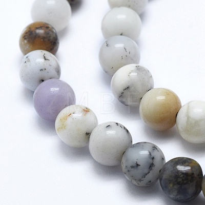 Natural White African Opal Beads Strands G-E472-02-6mm-1