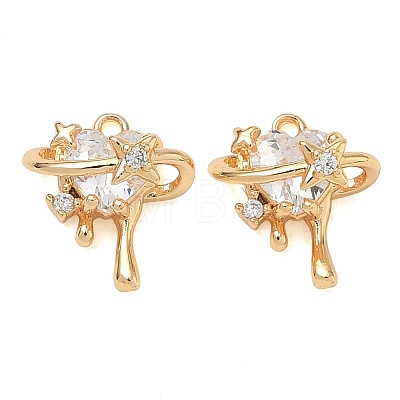 Brass Micro Pave Clear Cubic Zirconia Charms CU-CBAB0CF-21G-1