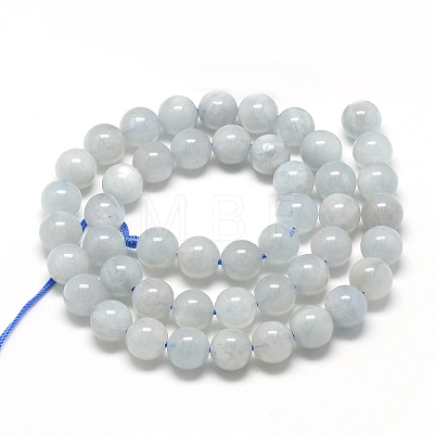 Natural Aquamarine Beads Strands G-R446-8mm-04-1