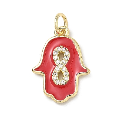 Brass Micro Pave Cubic Zirconia Pendants KK-H255-09G-04-1