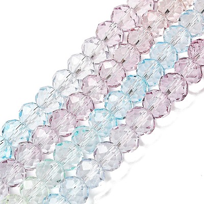 Transparent Painted Glass Beads Strands DGLA-A034-T6mm-A15-1