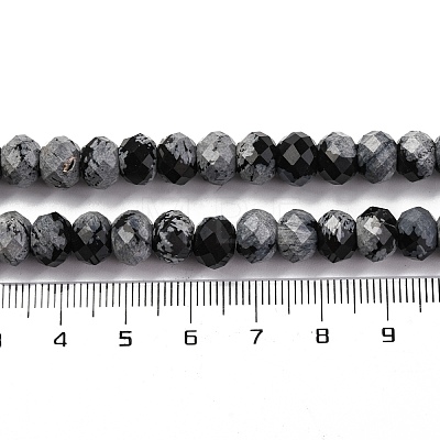 Natural Snowflake Obsidian Beads Strands G-K380-A12-01-1