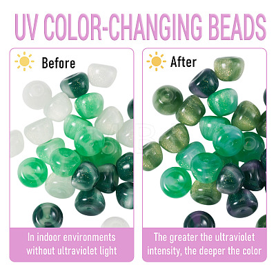 30Pcs 3 Colors Resin UV Reactive Beads RESI-TA0005-67B-1