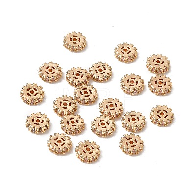 Brass Pave Clear Cubic Zirconia Spacer Beads KK-A171-08G-02-1
