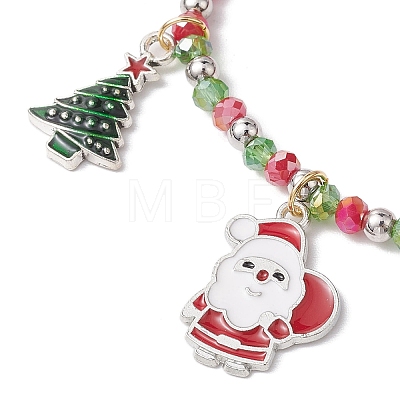 3Pcs 3 Styles Christmas Theme Glass Beaded Stretch Bracelet Sets for Women BJEW-TA00534-1