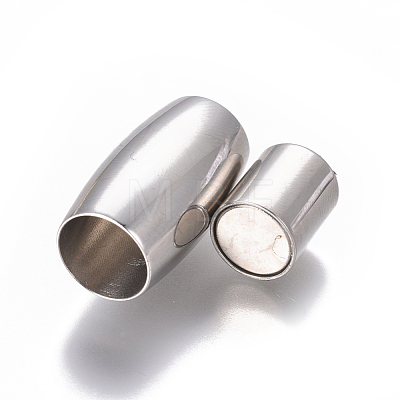 304 Stainless Steel Magnetic Clasps with Glue-in Ends STAS-G203-07P-1