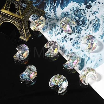 50Pcs UV Plating Transparent Acrylic Beads PACR-CJ0001-25-1