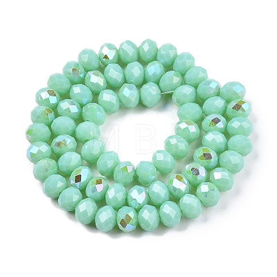 Electroplate Opaque Solid Color Glass Beads Strands EGLA-A044-P8mm-L14-1