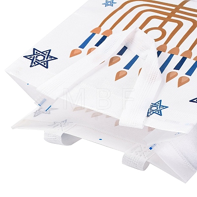 Hanukkah Theme Non-Woven Reusable Folding Gift Bags with Handle ABAG-NH0001-01E-1