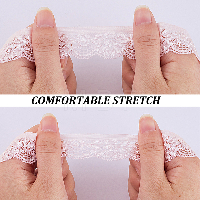 10 Yards Polyester Elastic Lace Trim OCOR-WH0086-04A-1