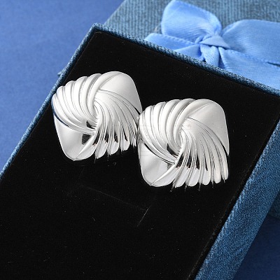 304 Stainless Steel Stud Earrings for Women EJEW-K306-01P-1