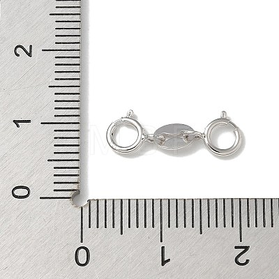 S925 Sterling Silver Double Spring Ring Clasps STER-R003-08P-1