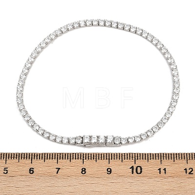 925 Sterling Silver Micro Pave Cubic Zirconia Tennis Bracelets for Women BJEW-C117-01A-P02-1