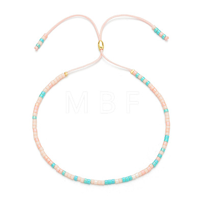 Adjustable Glass Seed Bead Slider Bracelets for Women VT9382-60-1