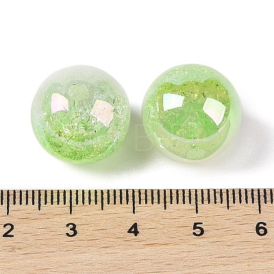 UV Plating Opaque Crackle Two-tone Acrylic Beads MACR-C032-01H-1