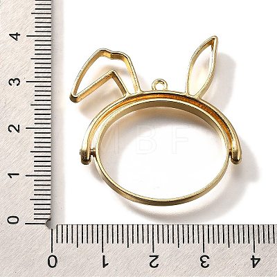 Rabbit Rotatable Alloy Open Back Bezel Pendants PALLOY-I223-19LG-1