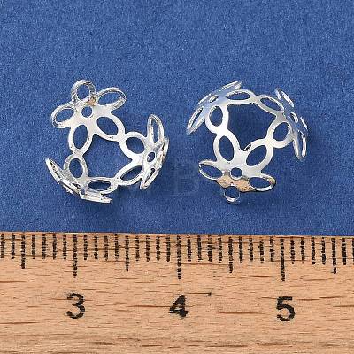 Rack Plating Brass Flower Bead Caps KK-K381-01S-1