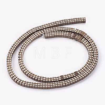 Electroplated Non-magnetic Synthetic Hematite Beads Strands G-P367-D04-1