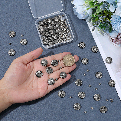 40 Sets Alloy Coin Screw Rivet FIND-PH0060-32AS-1
