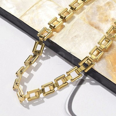 304 Stainless Steel Sqaure Link Chain Bracelets for Women BJEW-F488-21G-02-1