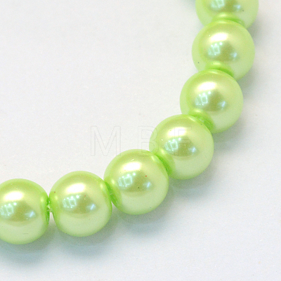 Baking Painted Pearlized Glass Pearl Round Bead Strands HY-Q003-10mm-07-1
