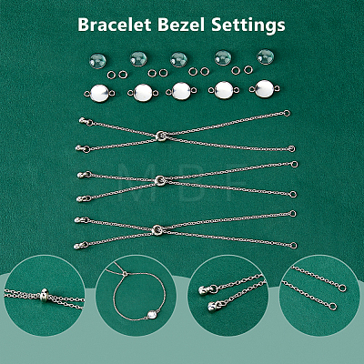 20Pcs 304 Stainless Steel Slider Cable Chain Slider Bracelet Makings DIY-DC00001-1
