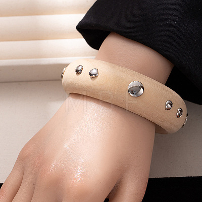 Iron Studded Wooden Statement Bangles WGF1C60-08-1