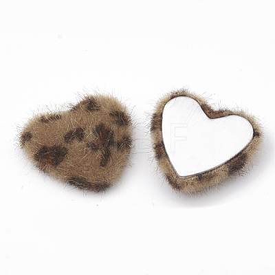 Faux Mink Fur Covered Cabochons WOVE-N006-12B-1