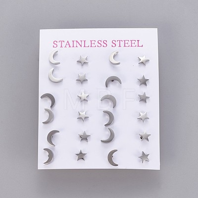 304 Stainless Steel Stud Earrings EJEW-F227-18P-1