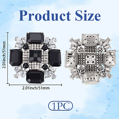 1Pc Tibetan Style Alloy Rhinestone Brooches JEWB-SP0001-16B-1