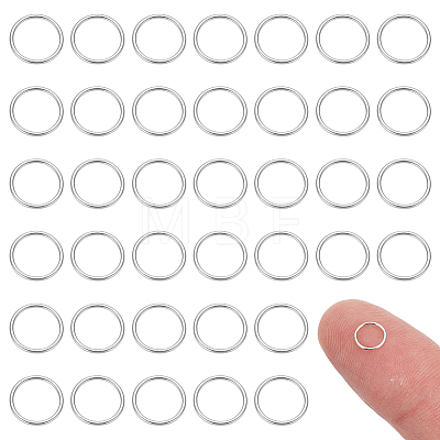 50Pcs Rhodium Plated 925 Sterling Silver Soldered Closed Jump Rings FIND-GA0006-77-1