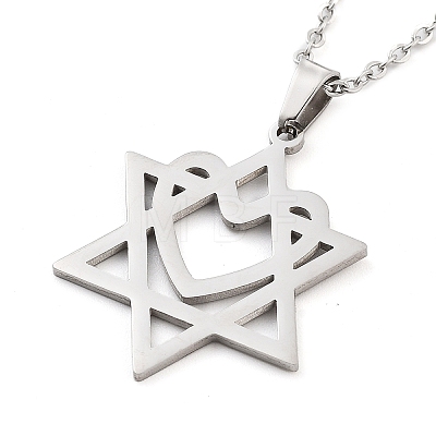 Non-Tarnish 304 Stainless Steel Pendant Necklaces NJEW-P306-08P-1