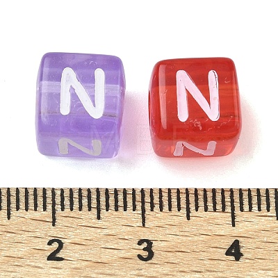 Spray Painted Transparent Acrylic Beads MACR-K365-07N-1