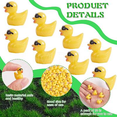 50Pcs Resin Ornaments Cute Little Yellow Duck Ornaments DIY Landscaping JX882A-1