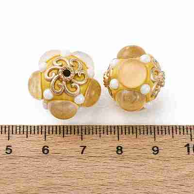 Handmade Resin Indonesia Round Beads IPDL-P005-25KCG-02-1