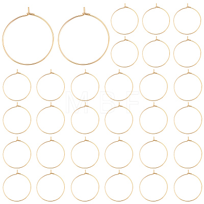 100Pcs 304 Stainless Steel Hoop Earring Findings STAS-BBC0009-65-1