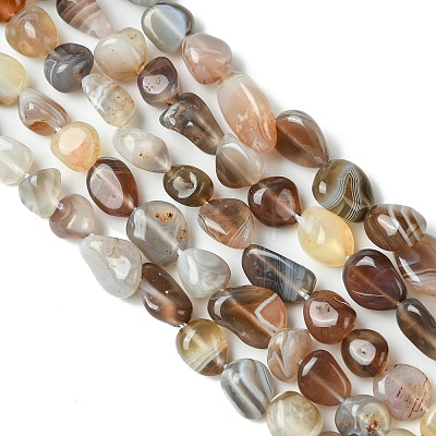 Natural Botswana Agate Nuggets Beads Strands G-L154-03-1