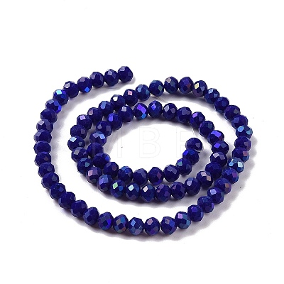 Electroplate Opaque Solid Color Glass Beads Strands X1-EGLA-A034-P4mm-L12-1