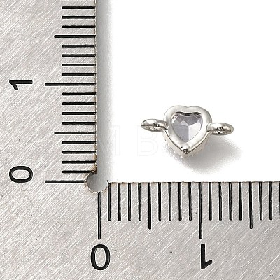 Rack Plating Brass Cubic Zirconia Heart Links Connector Charms KK-M014-01D-P-1