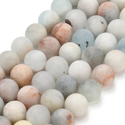 Natural Aquamarine Beads Strands G-P626-12mm-03-1