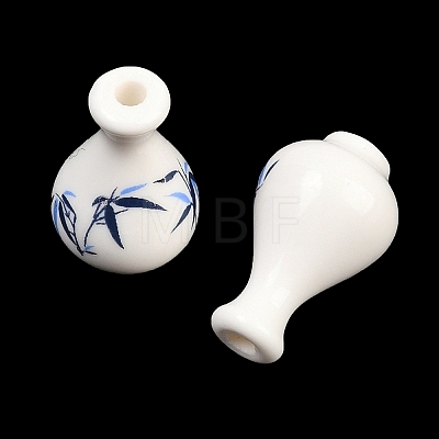 Handmade Printed Porcelain Beads PORC-T136-03A-01-1