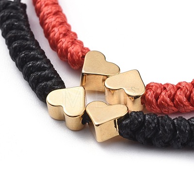 Unisex Adjustable Korean Waxed Polyester Cord Braided Bead Bracelets Sets BJEW-JB04671-1