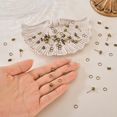 20Pcs Brass Ball Post Stud Earring Findings FIND-TA0011-06AB-1