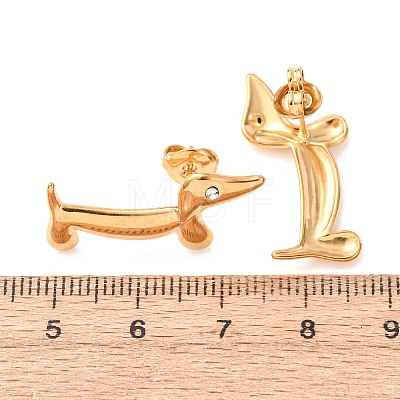 304 Stainless Steel Rhinestone Stud Earrings EJEW-D366-02G-1