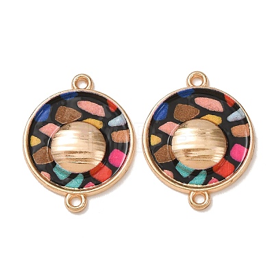 Printed Alloy Enamel Connector Charms AL-CBA2638-02B-1