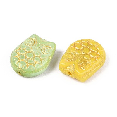 Owl Glass Beads GLAA-T025-65M-1