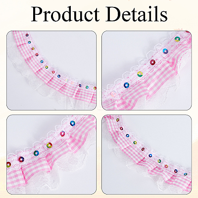 5Yards Polyester Lace Ribbon OCOR-GF0006-20B-1