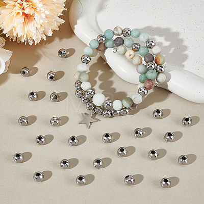 200Pcs 304 Stainless Steel Round Seamed Beads FIND-UN0016-49-1