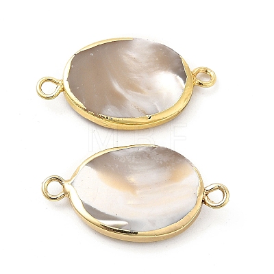 Natural Trochid Shell Connector Charms PEAR-P004-55LG-1